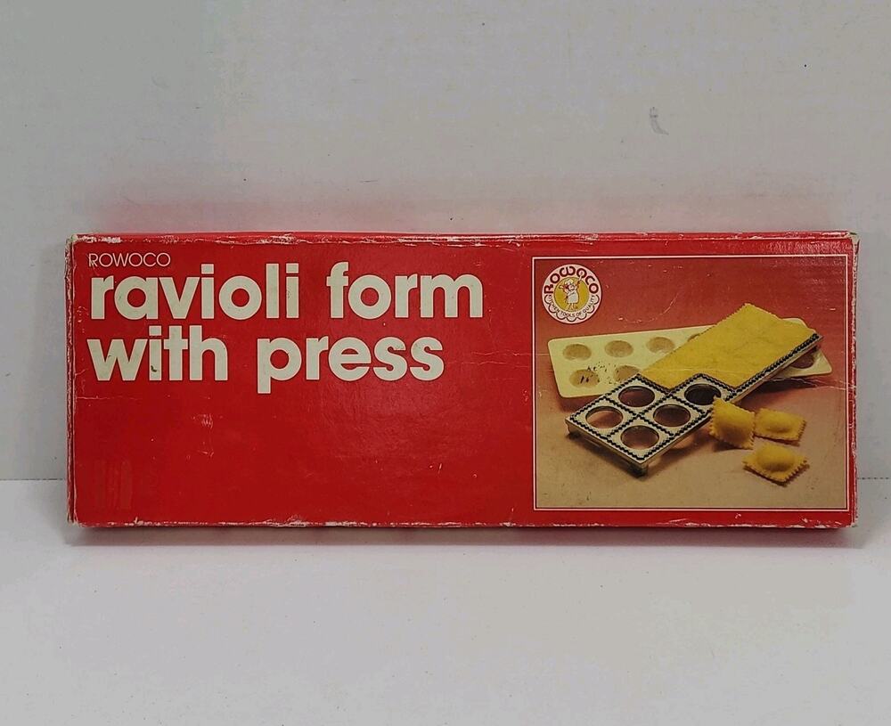 Vintage Rowoco Ravioli Form Mold with Press in Box #2134 Makes 12 In Box